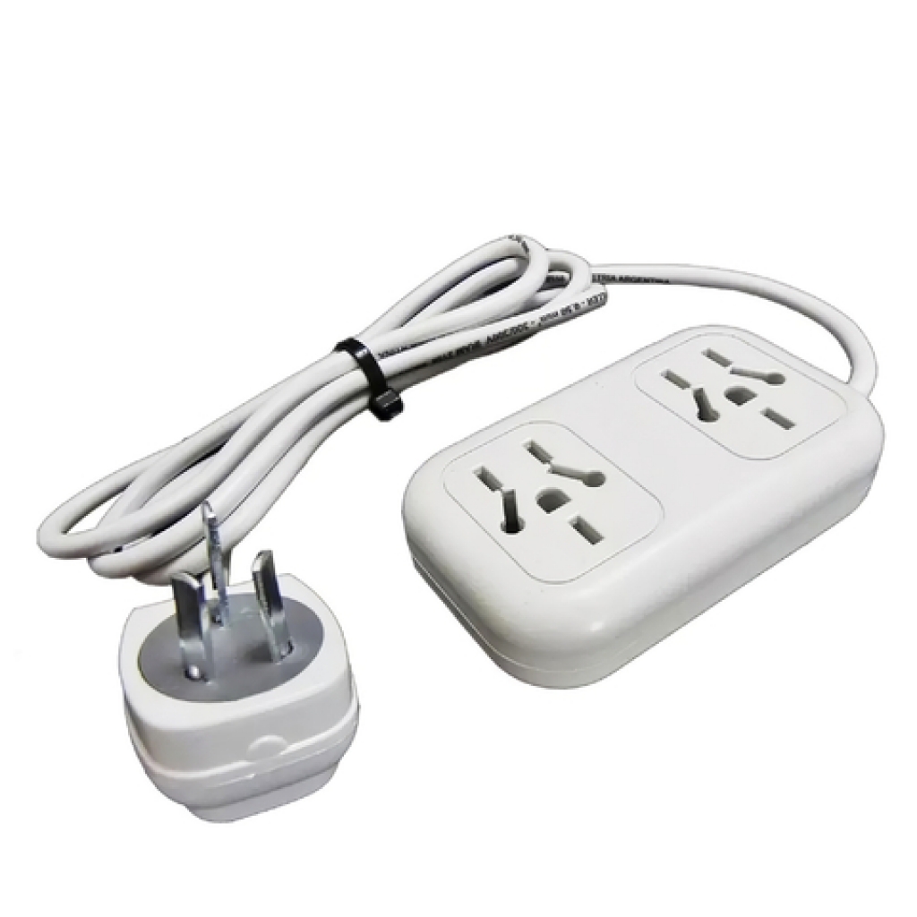 Electricidad Prol 2 Tomas s/Corte c/Cable 3m Bin C