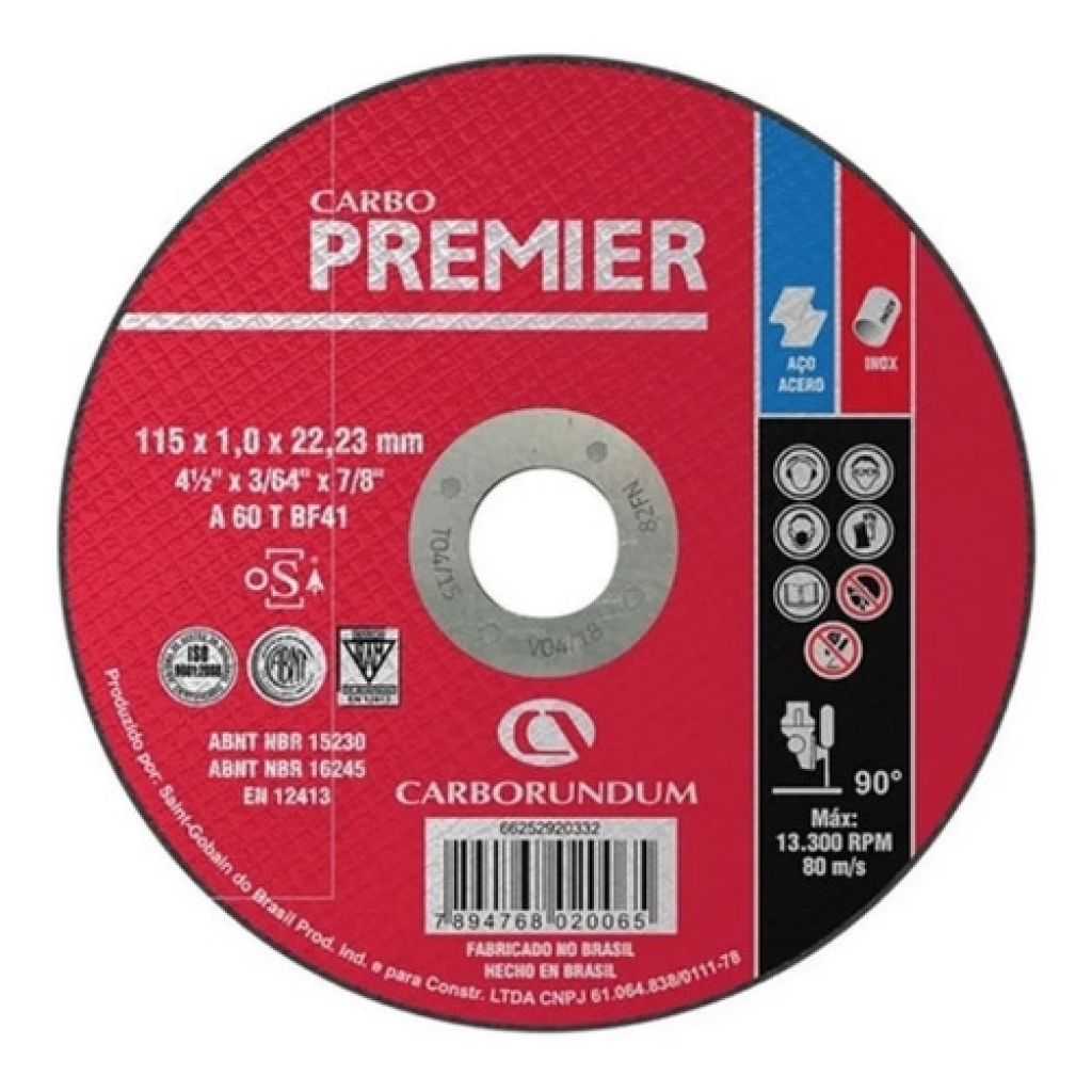 Disco Corte Plano 115x1.6x22.2 Premier