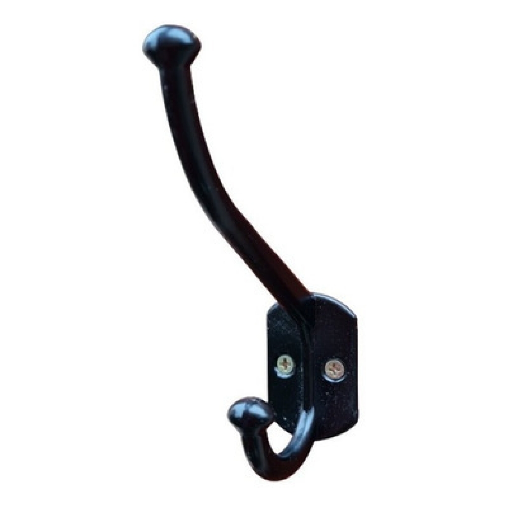 Percha Aluminio Pintada 2 Gchos Negro