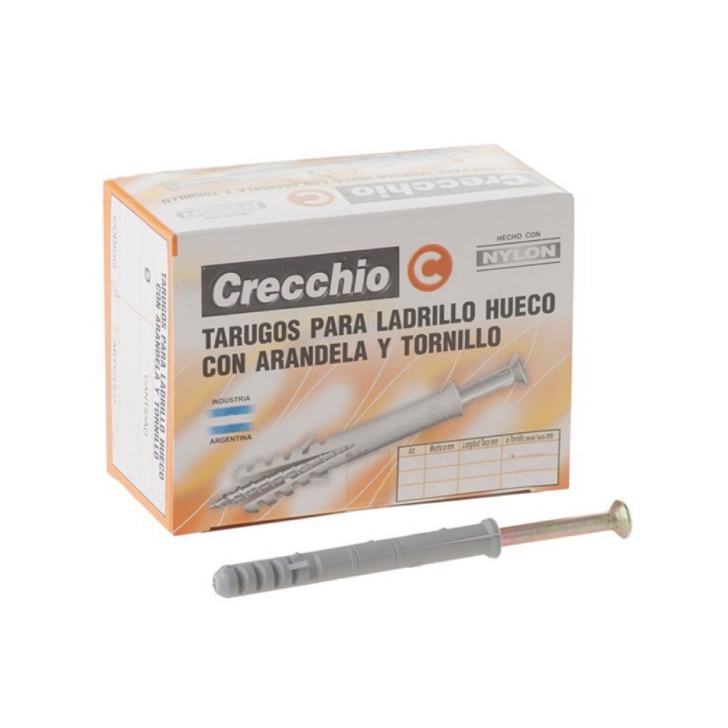 Tarugo Nylon Ladrillo Hueco c/Tornillo CLH6