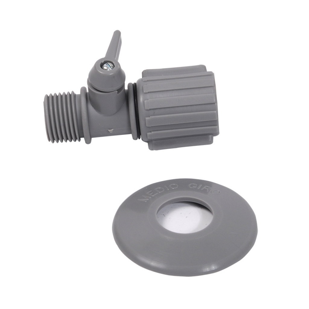 Llave de paso c/conex. flexible pastica