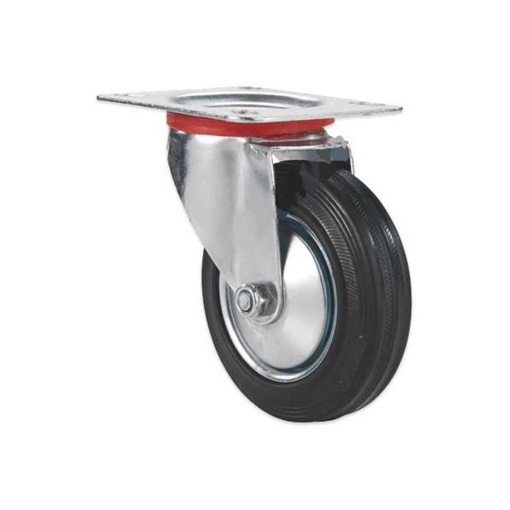 Rueda Goma Ngra Maciza Llanta Chapa 250mm RSM