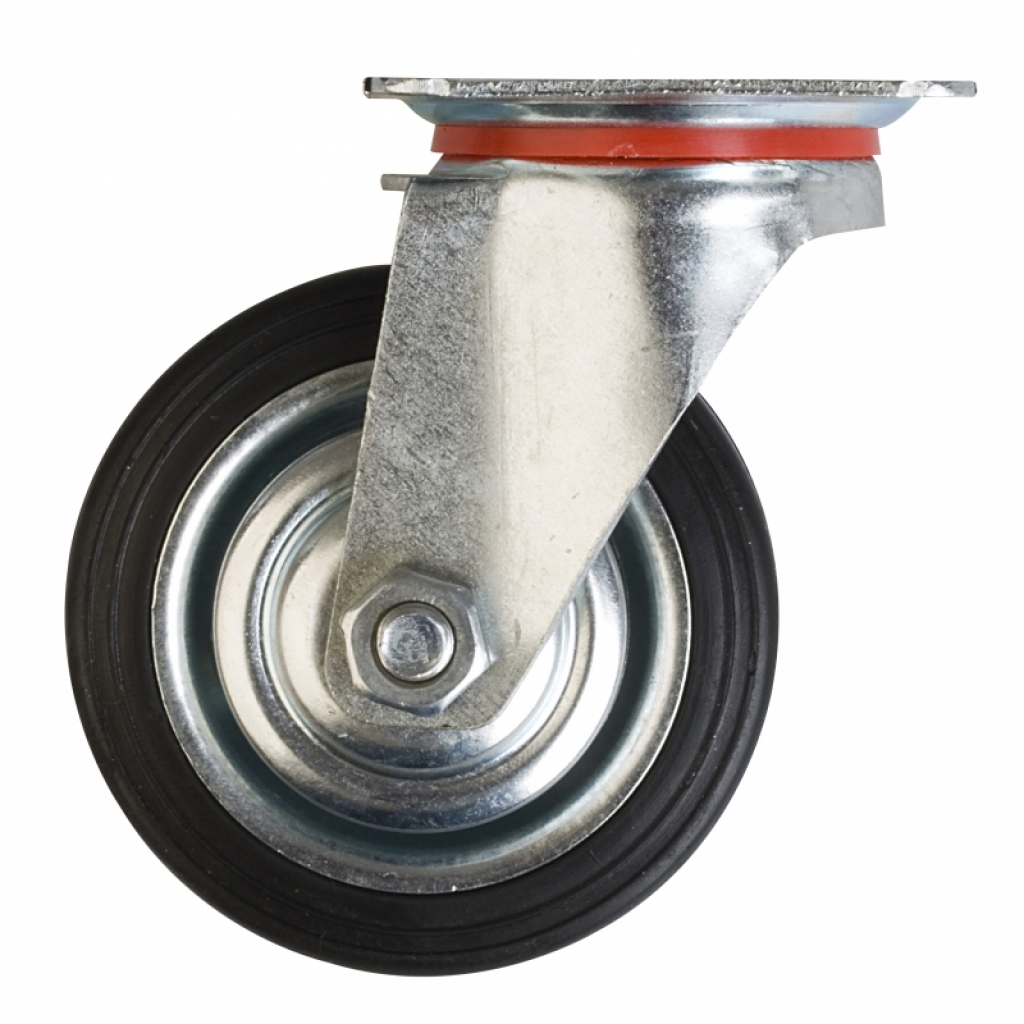 Rueda Goma Ll/Chapa Base Giratoria 75mm SRB China