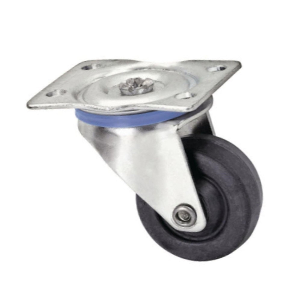 Rueda Plast/Goma Base Giratoria 65mm LDSR