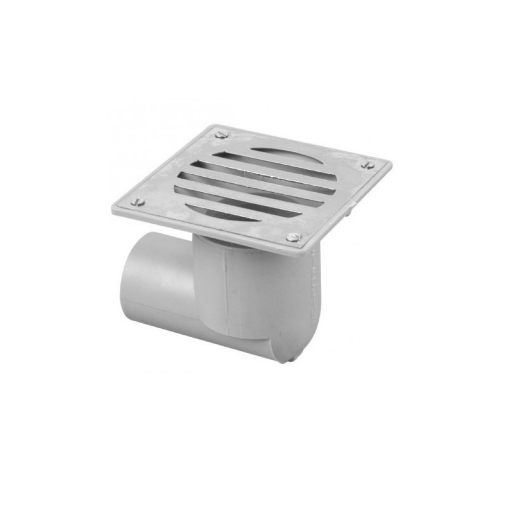 RECEPTAC.a codo DUCHA 8x8 REJ.ACERO *