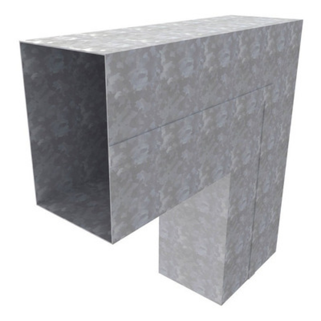 CODO RECT.CANTO 90° 2 X 4 ZINC